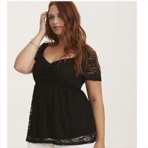 Torrid Black Lace Blouse